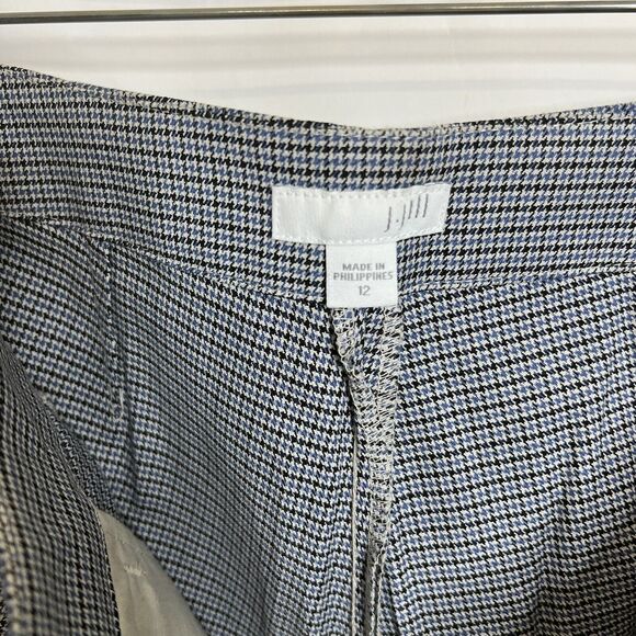 J Jill Women's Ankle Pants Size 12 Hounds Tooth Flat Front Mid Rise Stretch - Picture 6 of 10